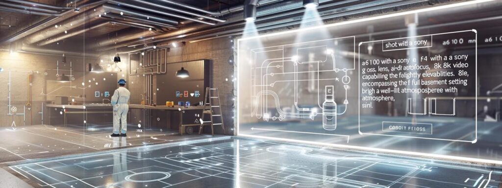 Professional contractor installing basement drainage system to prevent water damage.