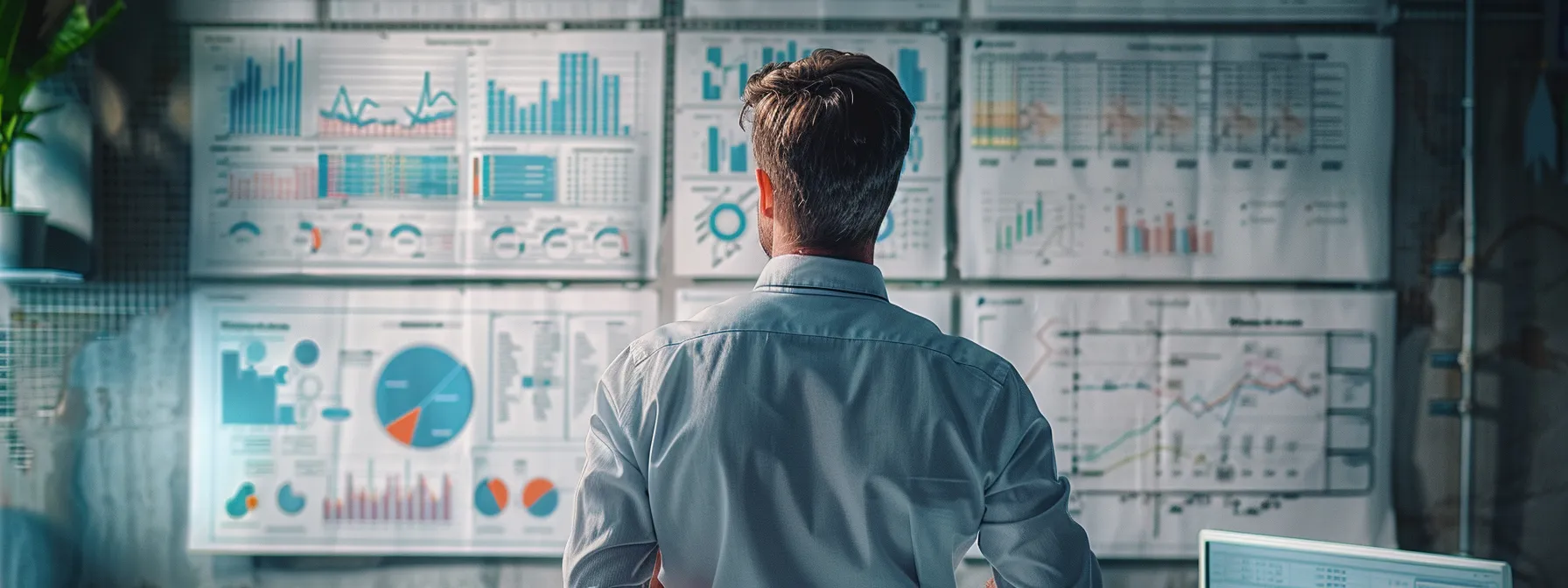 a visually engaging office scene depicts a professional consultant analyzing a detailed blueprint of a basement waterproofing system, with graphs and charts illustrating seasonal weather effects from lancaster, pa, prominently displayed on the wall behind them.